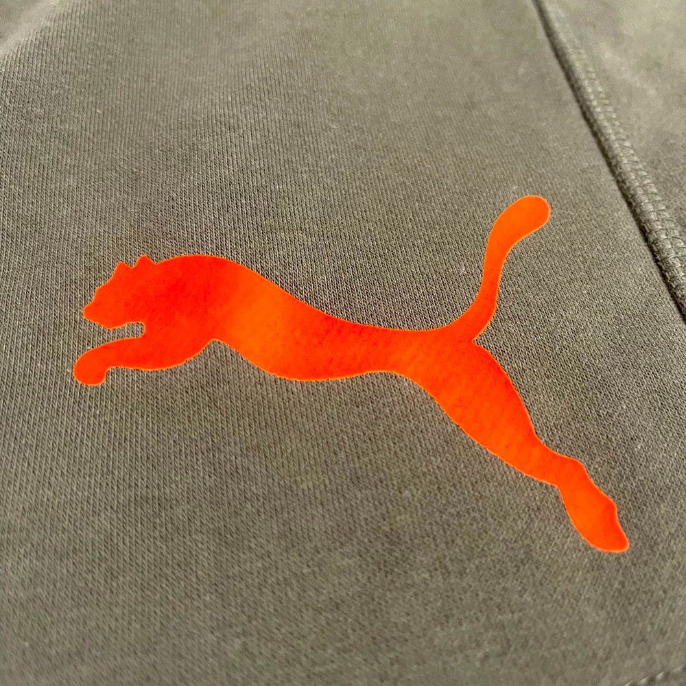 Puma Dry Cell Shorts Mens S Forest Green with Orange logo NWT